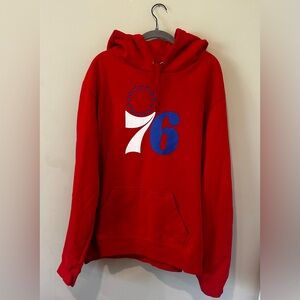 Philadelphia 76ers Hoodie Red Fanatics Pullover Mens 2XL NBA
